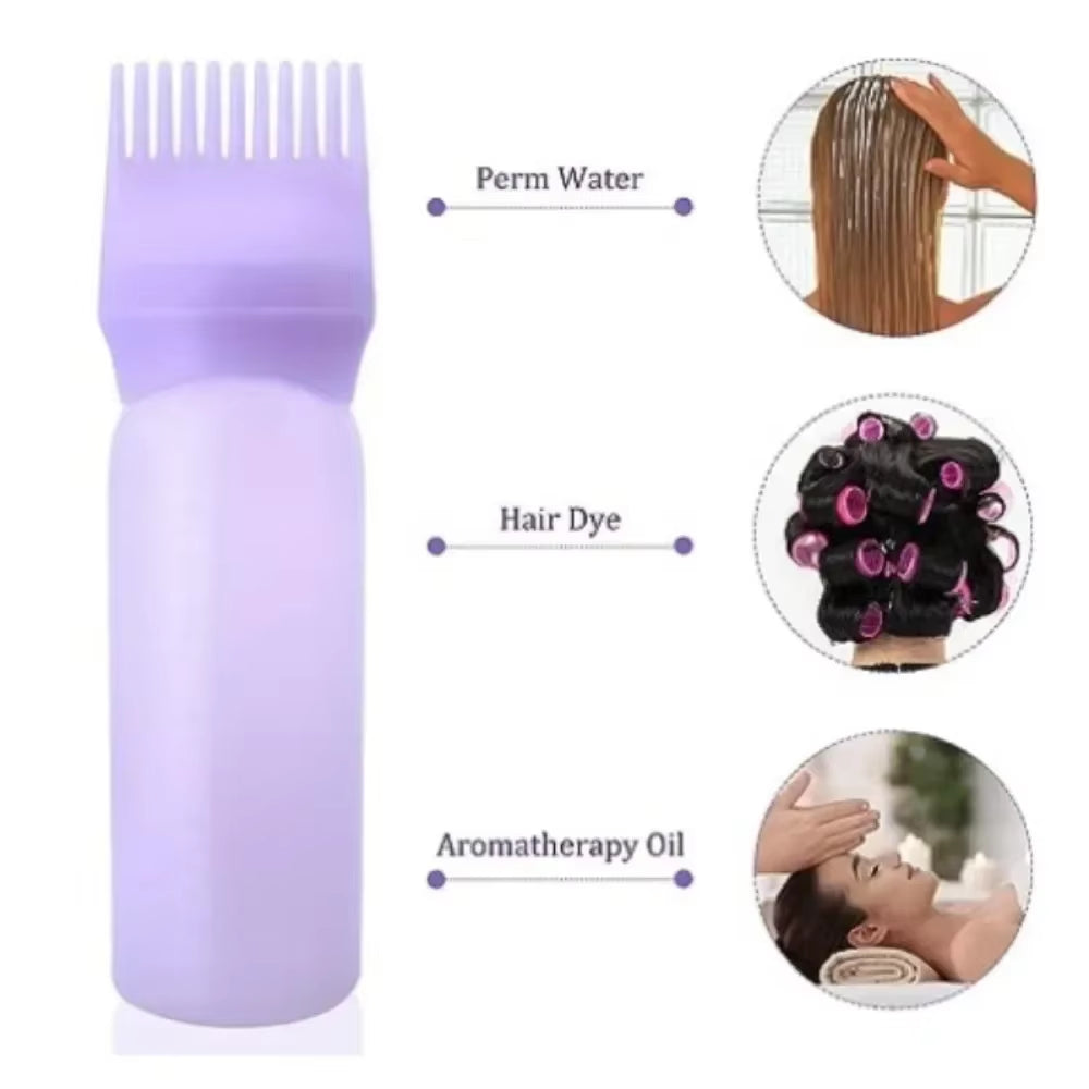 180Ml Plastic Hair Dye Bottles Refillable Bottle Applicator Comb Dispensing Salon Hair Coloring Hairdressing Styling Tool Comb